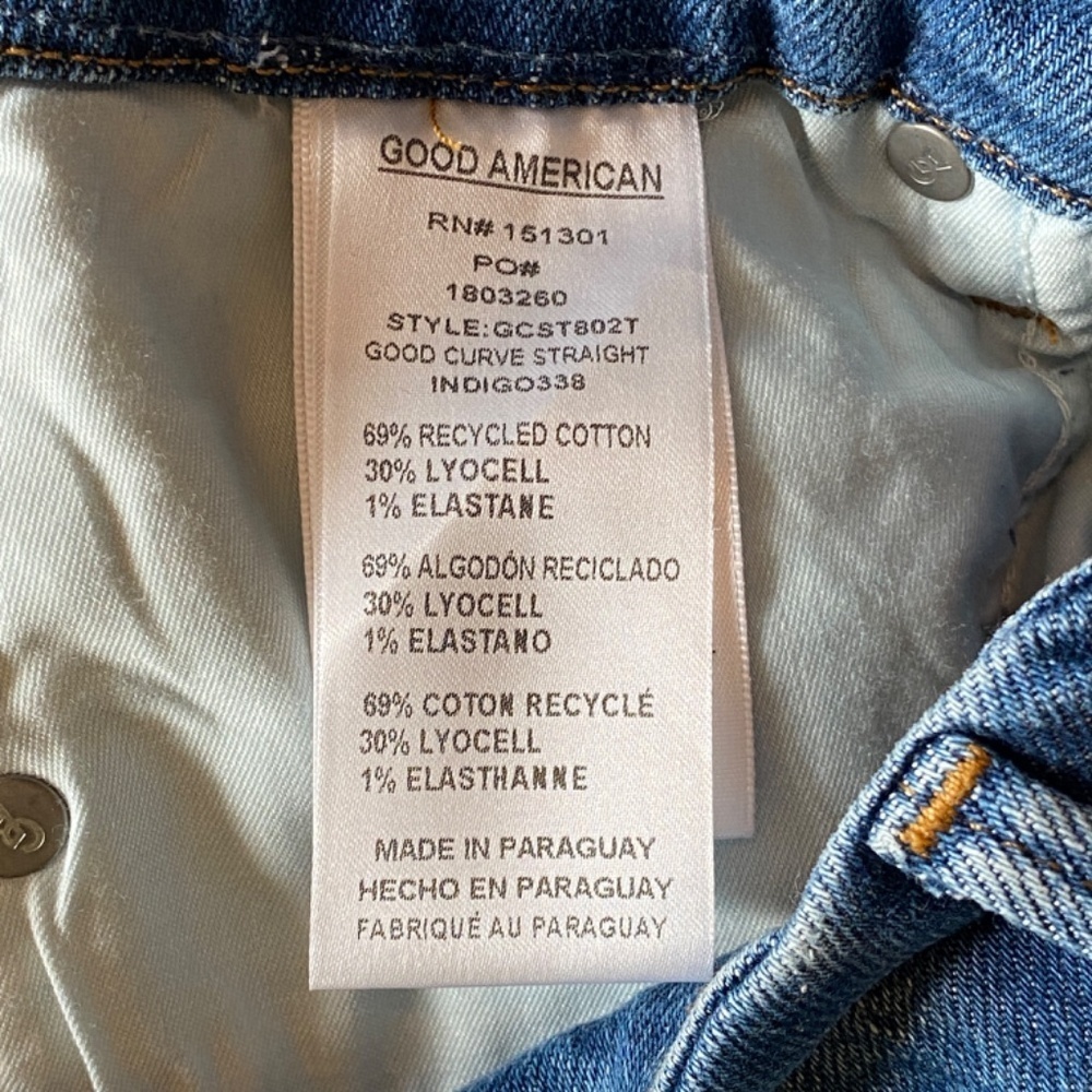 New! Good American Good Curve Straight Jean in Indigo nwt 33906 - Picture 14 of 16